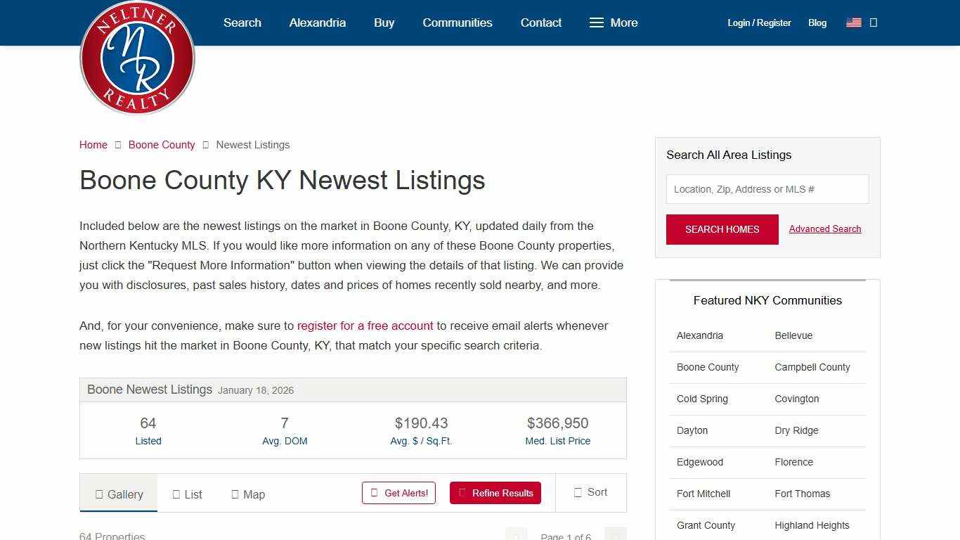 Boone County KY Newest Listings | Boone County KY Real Estate | NeltnerRealty.com